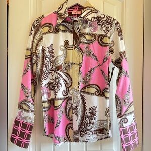 Tizzie Pink and Brown Paisley Top